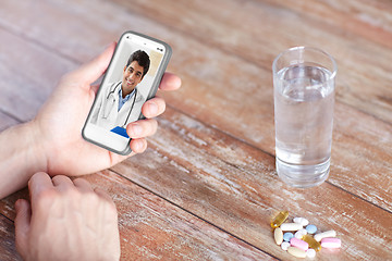 Image showing patient having video chat with doctor on cellphone