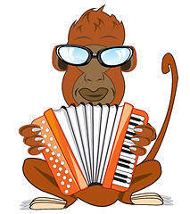 Image showing Vector illustration of the gorilla with accordeon