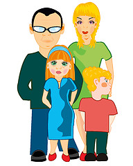 Image showing Friendly family with two children together.Vector illustration