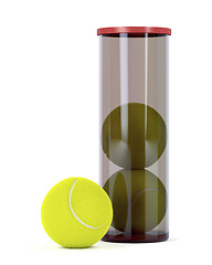 Image showing Tennis balls on white