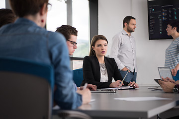 Image showing Business Team At A Meeting at modern office building