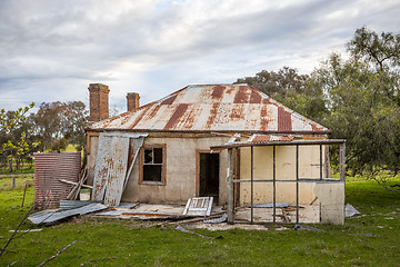 Image showing Old abandoned farm house tumbling into ruin