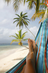 Image showing Woman in a Hammock