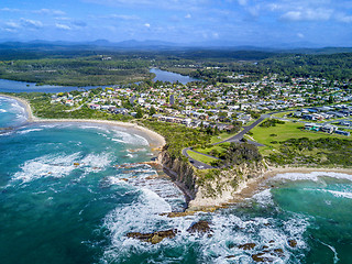 Image showing Tomakin aerial views of beaches and escarpment