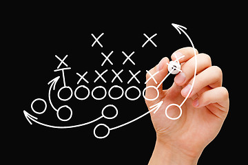 Image showing Coach Drawing American Football Game Strategy 