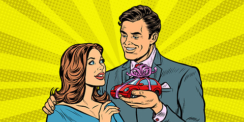 Image showing man and woman, car gift
