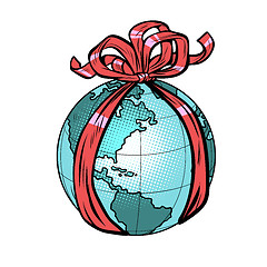 Image showing planet earth holiday gift
