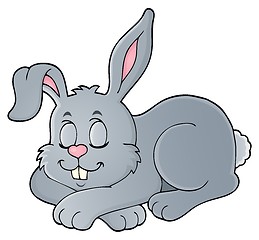 Image showing Sleeping bunny theme 1