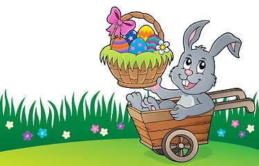 Image showing Easter bunny in wheelbarrow image 4