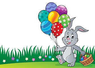 Image showing Easter bunny with balloons image 2