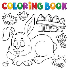 Image showing Coloring book sleeping bunny theme 1