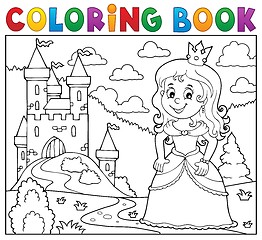 Image showing Coloring book princess topic image 1