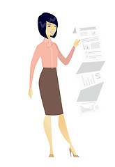 Image showing Business woman presenting business report.