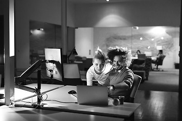 Image showing young designers in the night office