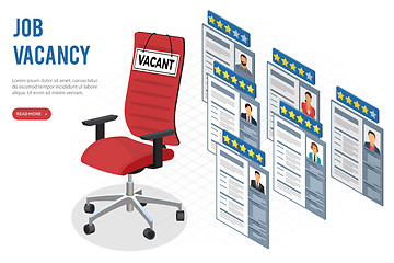 Image showing Isometric Job Agency Employment and Hiring Concept