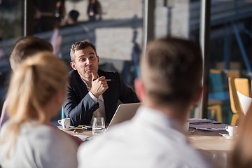 Image showing Business Team At A Meeting at modern office building