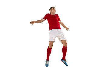 Image showing Professional football soccer player isolated white background