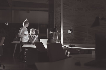 Image showing young designers in the night office