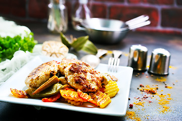 Image showing vegetables with cutlets