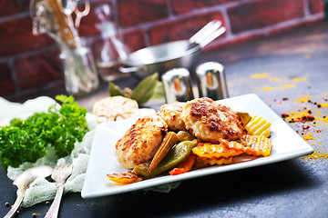 Image showing vegetables with cutlets