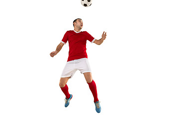 Image showing Professional football soccer player isolated white background