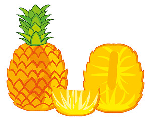Image showing Fruit of the pineapple on white background insulated