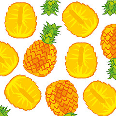 Image showing Vector illustration of the decorative pattern of the fruit pineapple