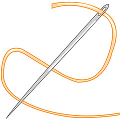 Image showing Vector illustration of the sewing needle and threads