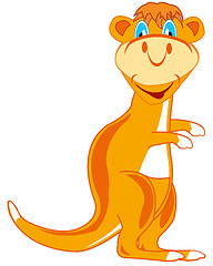 Image showing Amusing cartoon animal kangaroo on white background