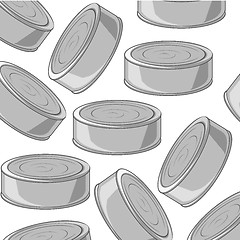 Image showing Canned food decorative pattern on white background