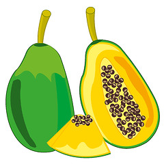 Image showing Papaya fruit on white background is insulated