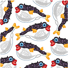 Image showing Fish fugue decorative pattern on white background