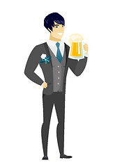 Image showing Groom drinking beer vector illustration.