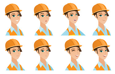 Image showing Vector set of builder characters.