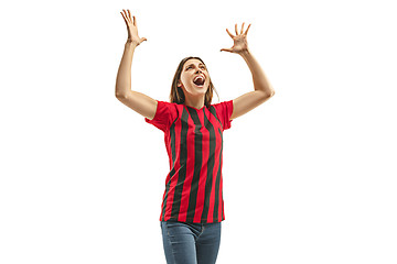 Image showing Belgian fan celebrating on white background