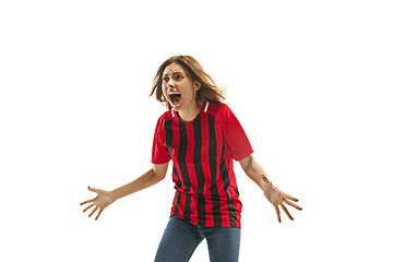 Image showing Belgian fan celebrating on white background