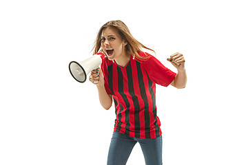 Image showing Belgian fan celebrating on white background