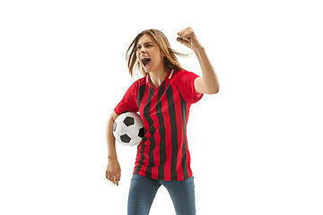 Image showing Belgian fan celebrating on white background