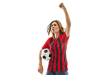 Image showing Belgian fan celebrating on white background