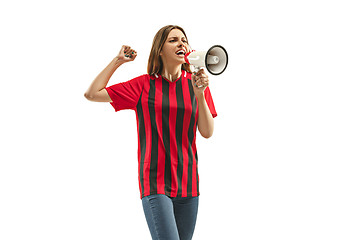 Image showing Belgian fan celebrating on white background