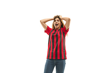 Image showing Belgian fan celebrating on white background