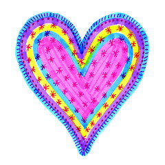 Image showing Abstract heart with colorful pattern