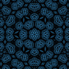 Image showing Black background with abstract blue pattern