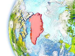 Image showing Greenland on model of Earth