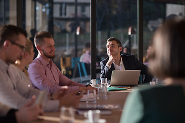 Image showing Business Team At A Meeting at modern office building