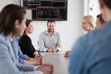 Image showing Business Team At A Meeting at modern office building