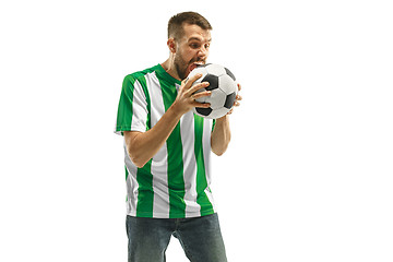 Image showing Irish fan celebrating on white background