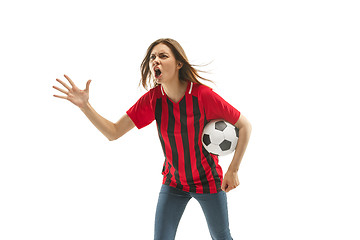 Image showing Belgian fan celebrating on white background