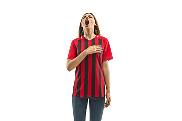 Image showing Belgian fan celebrating on white background