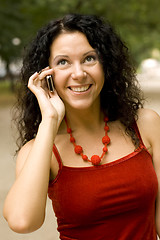 Image showing pretty woman using mobile phone